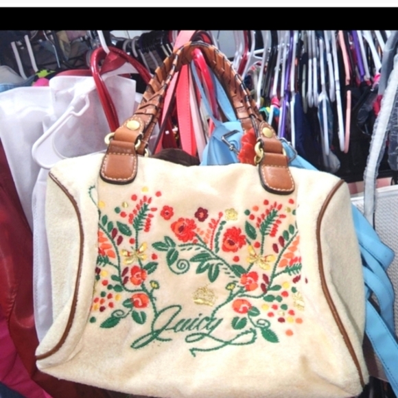 🌺⚘️🏵🌷Gorgeous y2k rare vintage Juicy couture floral satchel - Picture 9 of 9